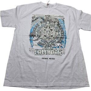 Euro Cotton Aztec Calendar Oaxaca Mexico Graphic T-Shirt White Unisex Large